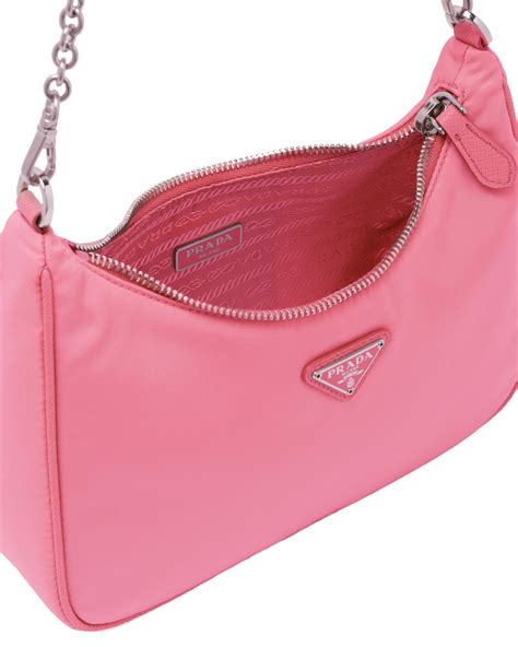 prada nylon shoulder bag pink|prada shoulder bag re edition.